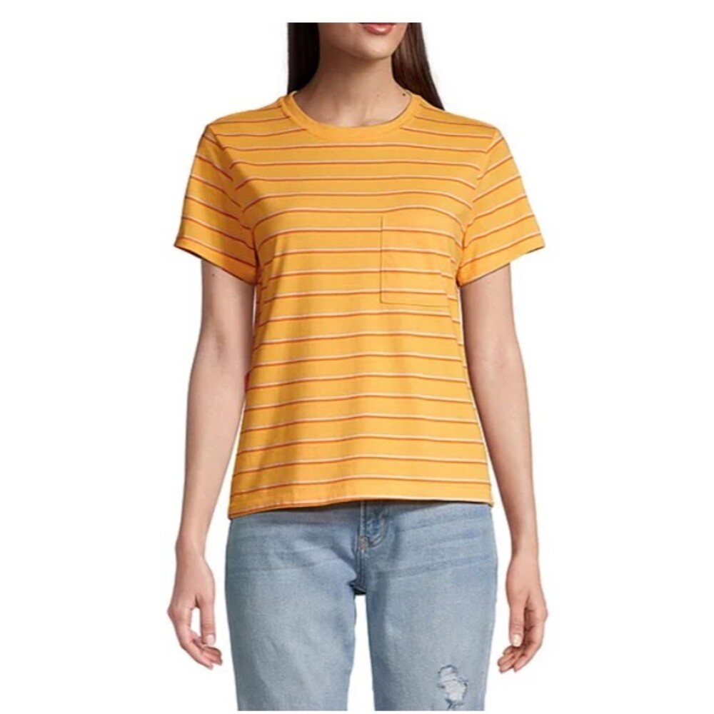 Womens Juniors T-Shirt XXL Crew Neck Short Sleeve T-Shirt Arizona Jeans yellow